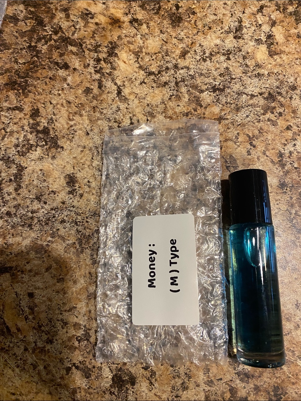 Roller Bottle Perfume Oil - Teal Glass with Black Cap
